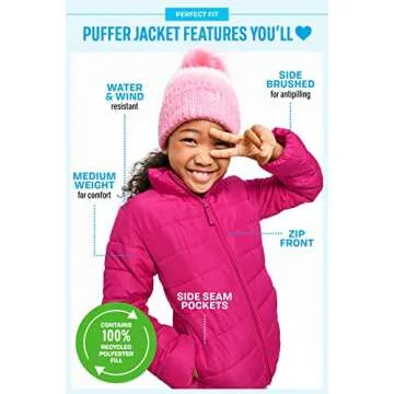 The Children's Place Girls' Water-Resistant Puffer Jacket