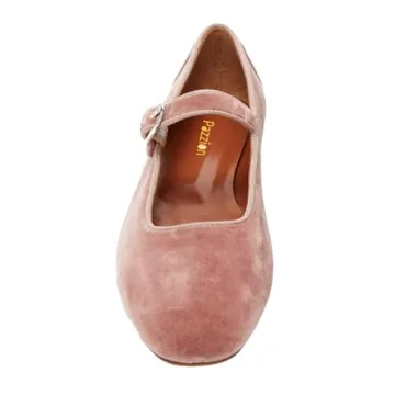 Pazzion Women Cute Closed Round Toe Mary Janes Comfortable Strap Buckled Ballet Flats Vintage Dance Walking Ballerina Shoes Size 9 Pink
