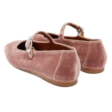 Pazzion Women Cute Closed Round Toe Mary Janes Comfortable Strap Buckled Ballet Flats Vintage Dance Walking Ballerina Shoes Size 9 Pink