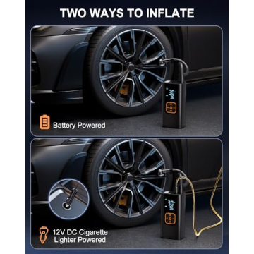 QKMPOM 180PSI Portable Tire Inflator Air Compressor