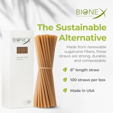 Durable Bionex Sugarcane Straws for Eco-Friendly Sipping
