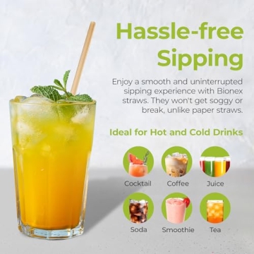 Durable Bionex Sugarcane Straws for Eco-Friendly Sipping