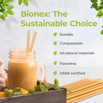 Durable Bionex Sugarcane Straws for Eco-Friendly Sipping