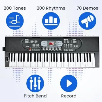 61-Key Lighted Keyboard for Beginners to Learn Music