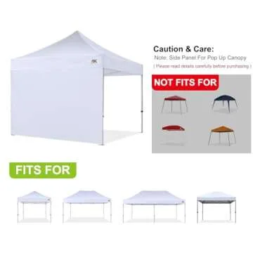 ABCCANOPY Instant Canopy SunWall 10x10 FT, 1 Pack Sidewall Only, No Frame or Top, Gray