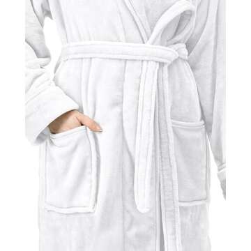 NY Threads Womens Plush Fleece Bathrobe X-Large White