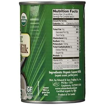 Native Forest Organic Coconut Milk Unsweetened - Coconut Milk Canned, Unsweetened Coconut Milk Organic, Simple - 13.5 Fl Oz (Pack of 6)