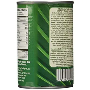 Native Forest Organic Coconut Milk Unsweetened - Coconut Milk Canned, Unsweetened Coconut Milk Organic, Simple - 13.5 Fl Oz (Pack of 6)