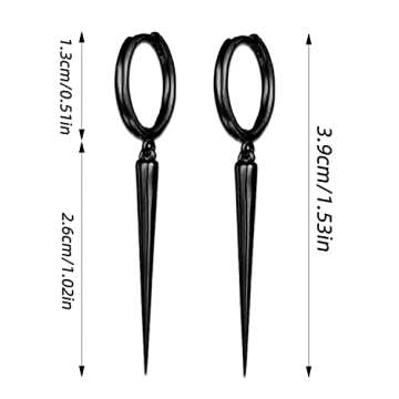 WUWEIJIAJIA Spike Dangle Drop Hoop Earrings for Women Men Sterling Silver Hoops Cuff Cartilage Stud ...