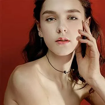 WUWEIJIAJIA Spike Dangle Drop Hoop Earrings for Women Men Sterling Silver Hoops Cuff Cartilage Stud Tragus Helix Wrap Geometric Personalized Punk (Black-1)