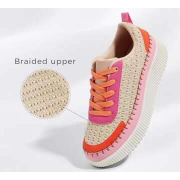 LUCKY STEP Women's Running Shoes Knit Non Slip Walking Trainers Casual Breathable Lightweight Sports...