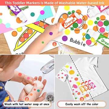 Vibrant Dot Markers for Toddlers - Washable Art Supplies