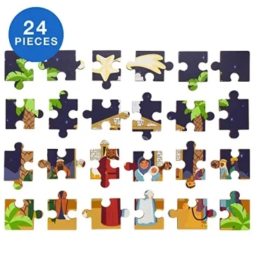 Nativity Scene Wooden Puzzle for Kids | 24-Piece Christmas Gift