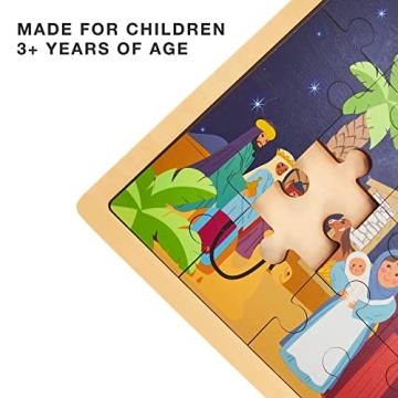 Nativity Scene Wooden Puzzle for Kids | 24-Piece Christmas Gift
