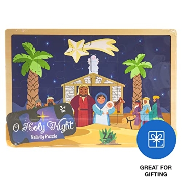 Nativity Scene Wooden Puzzle for Kids | 24-Piece Christmas Gift