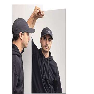 Q-BICS Kids Safe Acrylic Real Mirror Non-Glass + AR Coating 15”-inch x 23.5'' inch x 3 mm Peel Off Protective Cover Sheet Round Corners No Worries of Braking Glass