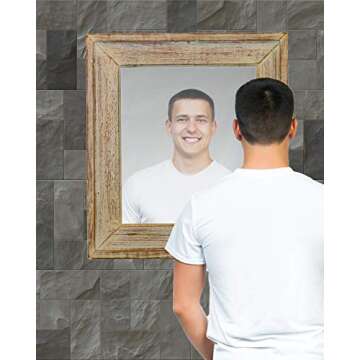 Q-BICS Kids Safe Acrylic Real Mirror Non-Glass + AR Coating 15”-inch x 23.5'' inch x 3 mm Peel Off Protective Cover Sheet Round Corners No Worries of Braking Glass