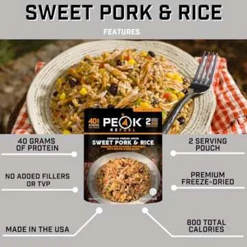 Peak Refuel Sweet Pork & Rice | Premium Freeze Dried Camping Food | Backpacking & Hiking MRE Meals |...