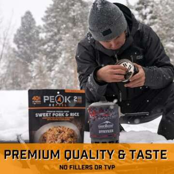 Peak Refuel Sweet Pork & Rice | Premium Freeze Dried Camping Food | Backpacking & Hiking MRE Meals | Just Add Water | 100% Real Meat | 40g of Protein | 2 Serving Pouch