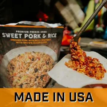 Peak Refuel Sweet Pork & Rice | Premium Freeze Dried Camping Food | Backpacking & Hiking MRE Meals | Just Add Water | 100% Real Meat | 40g of Protein | 2 Serving Pouch