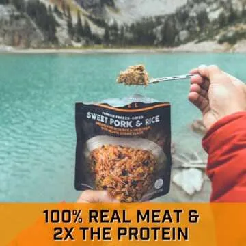 Peak Refuel Sweet Pork & Rice | Premium Freeze Dried Camping Food | Backpacking & Hiking MRE Meals | Just Add Water | 100% Real Meat | 40g of Protein | 2 Serving Pouch
