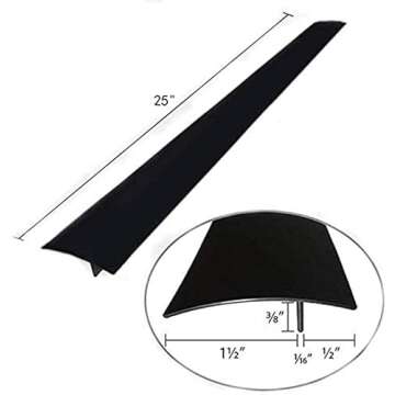 Stove Gap Covers (2 pack), Easy to Clean Gap Fillers Between Counters and Stovetops, Oven, Washer，Furniture Easy to Install Heat Resistant, Black 25 Inches