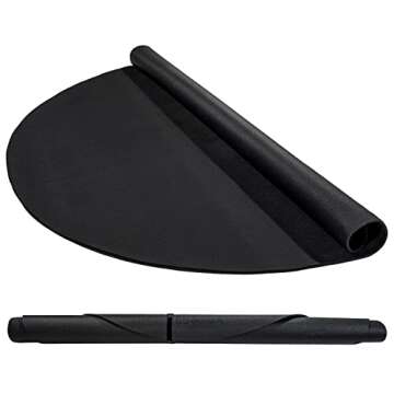 SCHRINER Pro Large Round High Density Exercise Mat 6’ x 6mm for Workout, Jump Rope, Cardio, Home Gym Flooring - Premium Extra Thick, Ultra Durable, Shoe Friendly, Non-Slip Fitness Mat Black