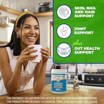 Orgain Hydrolyzed Collagen Peptides + Prebiotic & Probiotics Powder for Women & Men, 20g Grass Fed Collagen, 1 Billion CFU - Supports Digestive, Hair, Skin & Joint Health, Non-GMO, Type I & III, 1lb