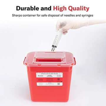Alcedo Sharps Container for Home Use 2 Gallon (2-Pack) | Biohazard Needle and Syringe Disposal | Pro...