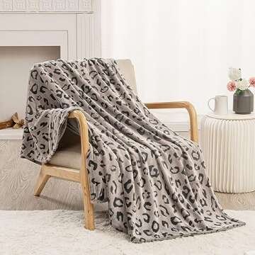 SOCHOW Three-Dimensional Leopard Print Flannel Fleece Throw Blanket, Lightweight Super Soft Cozy Plush Blanket for Couch Bed, 60 x 80 Inches, Chocolate Leopard