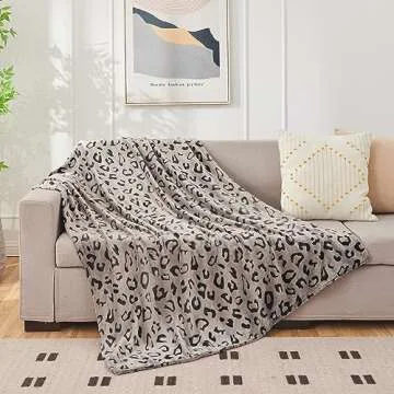 SOCHOW Three-Dimensional Leopard Print Flannel Fleece Throw Blanket, Lightweight Super Soft Cozy Plush Blanket for Couch Bed, 60 x 80 Inches, Chocolate Leopard