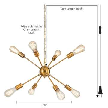 SineRise Plug-in Sputnik Chandelier for Modern Spaces