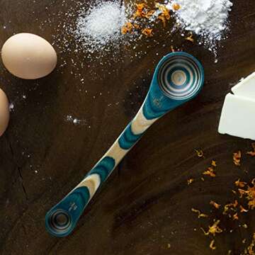 Totally Bamboo Baltique Mykonos Collection 2 in 1 Wooden Measuring Spoon with Tablespoon and Teaspoon Measurements