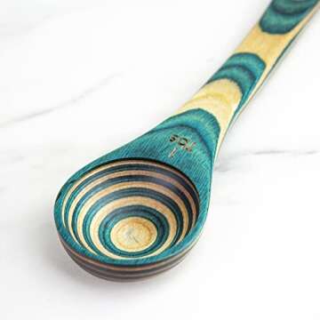 Totally Bamboo Baltique Mykonos Collection 2 in 1 Wooden Measuring Spoon with Tablespoon and Teaspoon Measurements