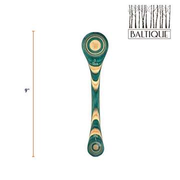 Totally Bamboo Baltique Mykonos Collection 2 in 1 Wooden Measuring Spoon with Tablespoon and Teaspoon Measurements
