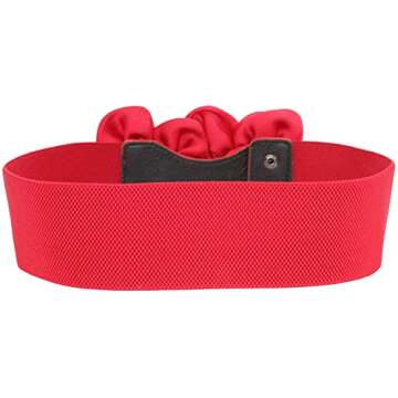 ALAIX Women's Wide Belt Stretchy Chunky Waist Belt Dress Belts Big Flower Cinch Belts Elastic Belts ...