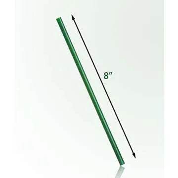 DuraHome Green Plastic Straws Individually Wrapped 1000 Pack, 8 inch BPA Free Restaurant Style Disposable Drinking Straw 0.24" Wide, for Coffee House, Diner or Home, Decorative Display Boxes, Bulk Set