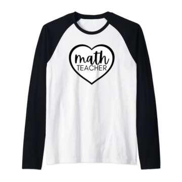 Math Teacher in Heart - Valentine's Day Design Raglan Baseball Tee