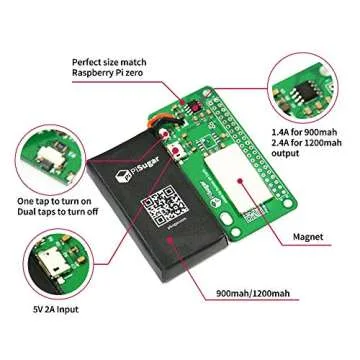 Pisugar 1200 mAh Lithium Battery Power Module for Raspberry Pi-Zero, W/WH