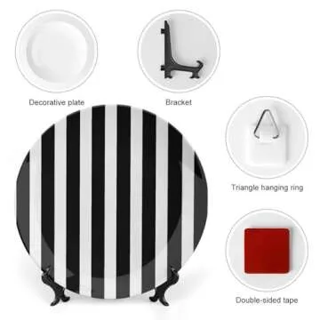 JTKBNVM 6.1inch Black & White Bone China Decorative Plate