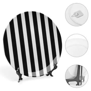 JTKBNVM 6.1inch Black & White Bone China Decorative Plate