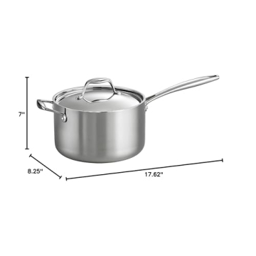 Tramontina 4-Quart Tri-Ply Clad Saucepan - Versatile Cooking
