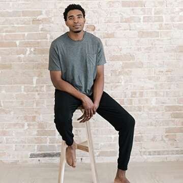 Cozy Earth Men's Ultra-Soft Jogger Pant, Color Black, Size X-Large