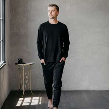 Cozy Earth Men's Ultra-Soft Jogger Pant, Color Black, Size X-Large