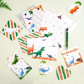 Watercolor Dinosaur Stationery Set - 69 PCS Creative Gift for Kids