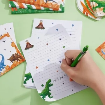 Dinosaur Watercolor Stationery Set for Kids - 69 PCS
