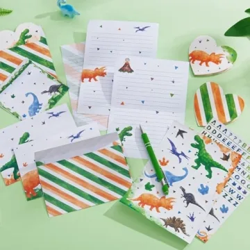 Dinosaur Watercolor Stationery Set for Kids - 69 PCS