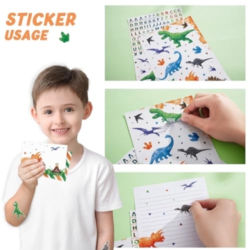 Dinosaur Watercolor Stationery Set for Kids - 69 PCS