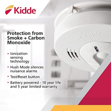 Kidde Smoke & CO Detector with Voice Alerts, Safety Alarm