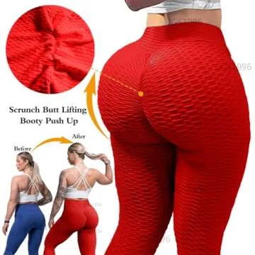 JGS1996 Womens Hidden Scrunch Butt Lifting Workout Leggings High Waist Tummy Control Booty Lift Gym Yoga Pants Tights